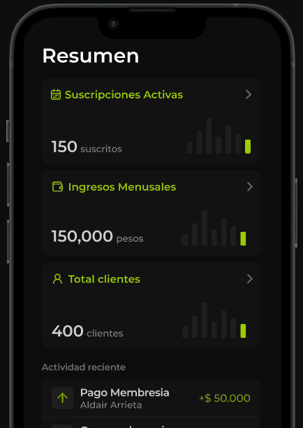 Gym management interface